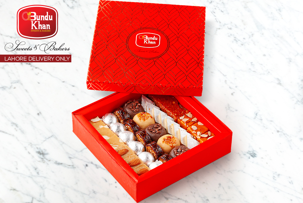 Red Floral Premium Box - Bundu Khan Sweets